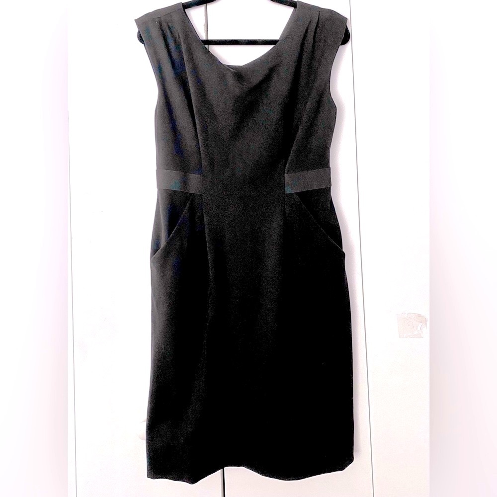 Shoshanna black sleeveless work dress